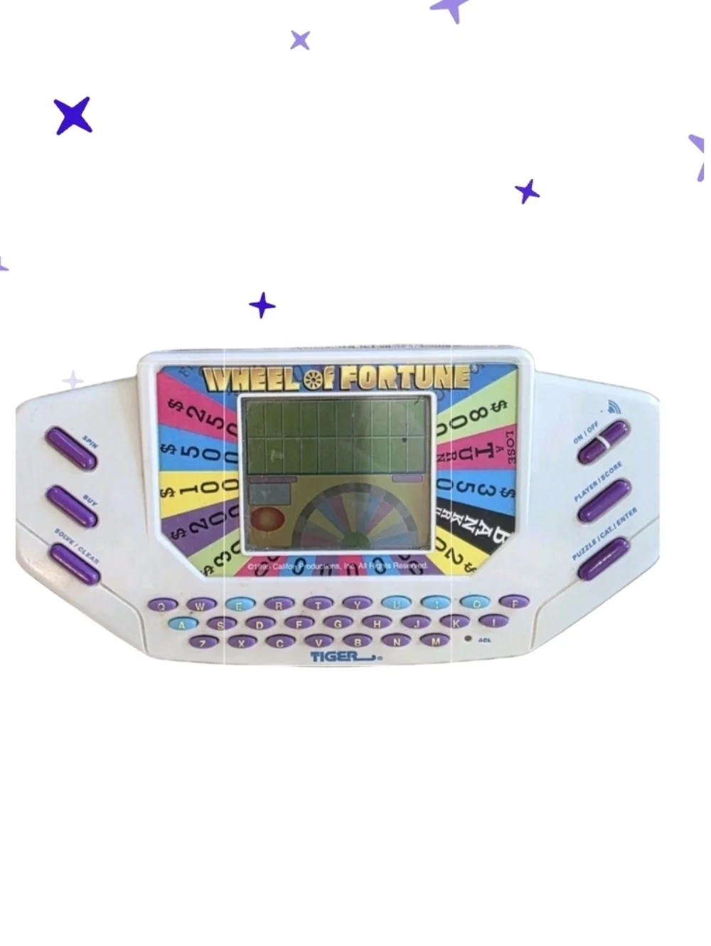 Vintage 1995 Tiger Electronics Wheel of Fortune Handheld Game with Cartridge 7